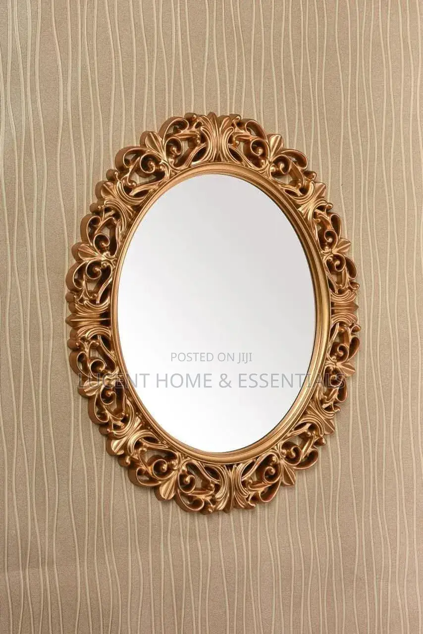 Elegant Royal Gold Oval Decorative Wall Mirror