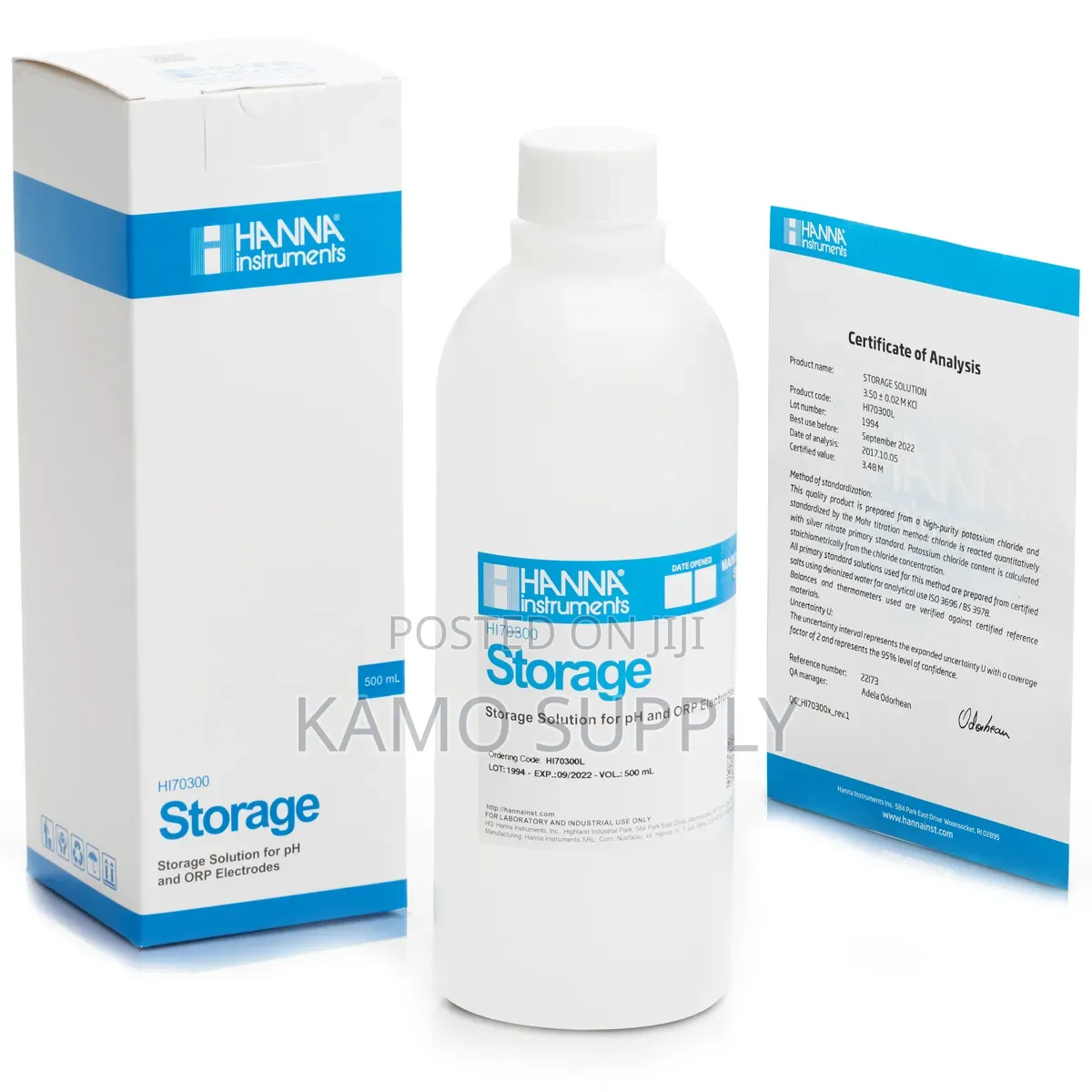 Ph and Orp Electrode Storage Solution 500ml. Hanna Hi70300l