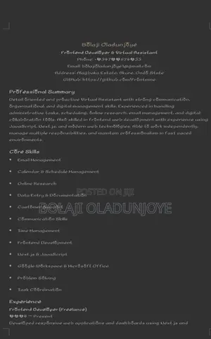 Computing IT CV
