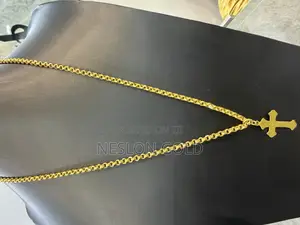24karat Gold Necklace With Crucifix Pendant
