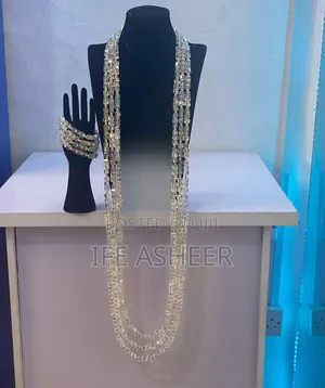 Men's 3 Neck Layers, 4 Bracelets Luxury Block Beads