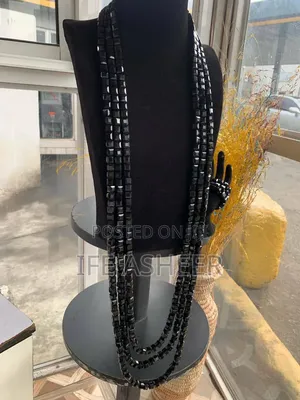 Men's 3 Neck Layers, 4 Bracelets Luxury Block Beads