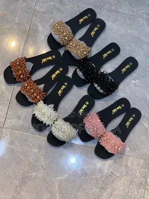 Luxury Pearl Female Slippers – Elegant Comfortable