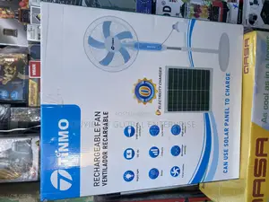 Solar Rechargeable Standing Fan Comes With Panel and Bulb With Adapter