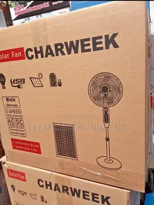 Charweek Solar Rechargeable Standing Fan