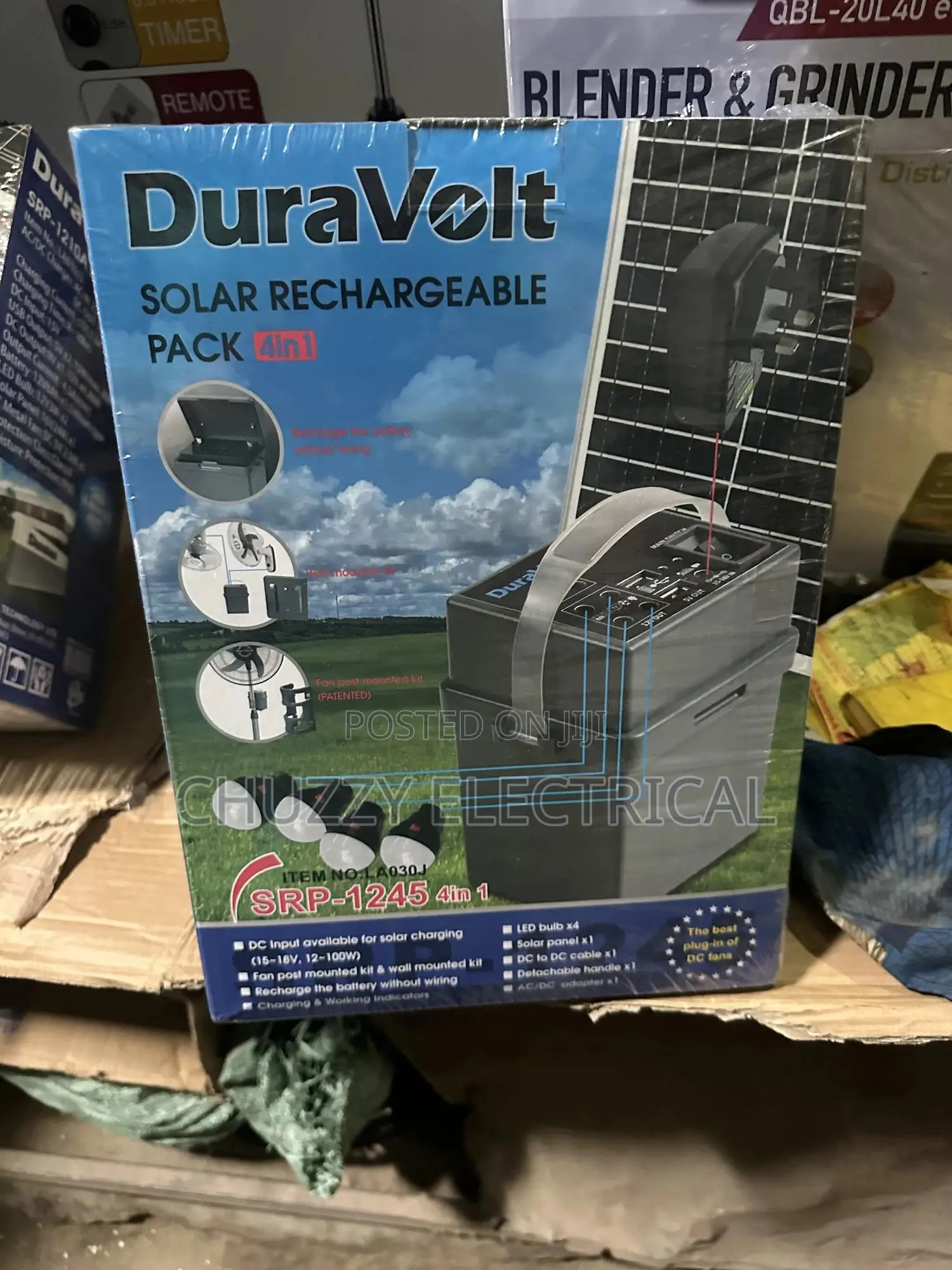Solar Rechargeable Pack 4-in-1