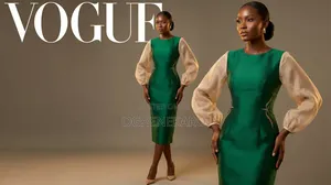 Elegant Green Corporate Mid-Calf Straight Gown