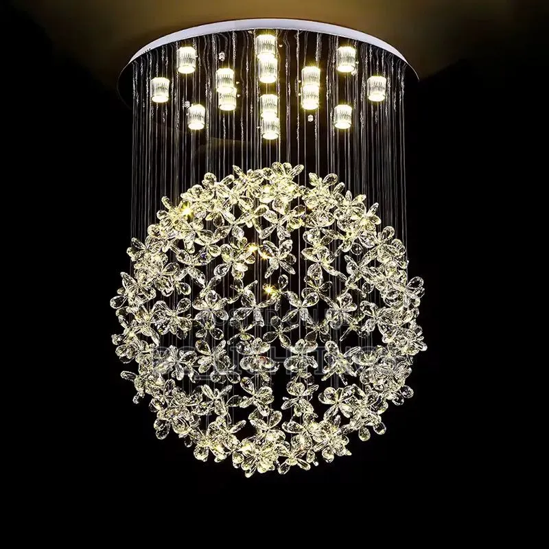 Modern Luxury Flower Crystal Chandelier Light