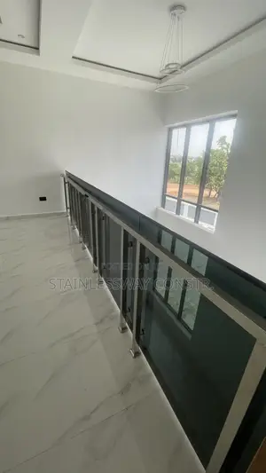 Dark Grey Glass Indoor Balcony Design