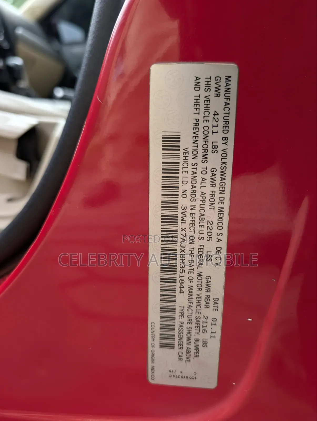 Volkswagen Passat 2011 Red