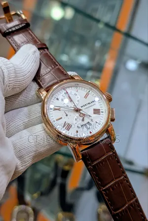 Stainless Steel Mont Blanc Original Leather Strap