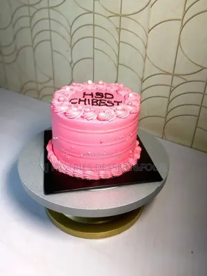 Size 6 Pink Buttercream Cake – 2 Layers, Vanilla Coconut