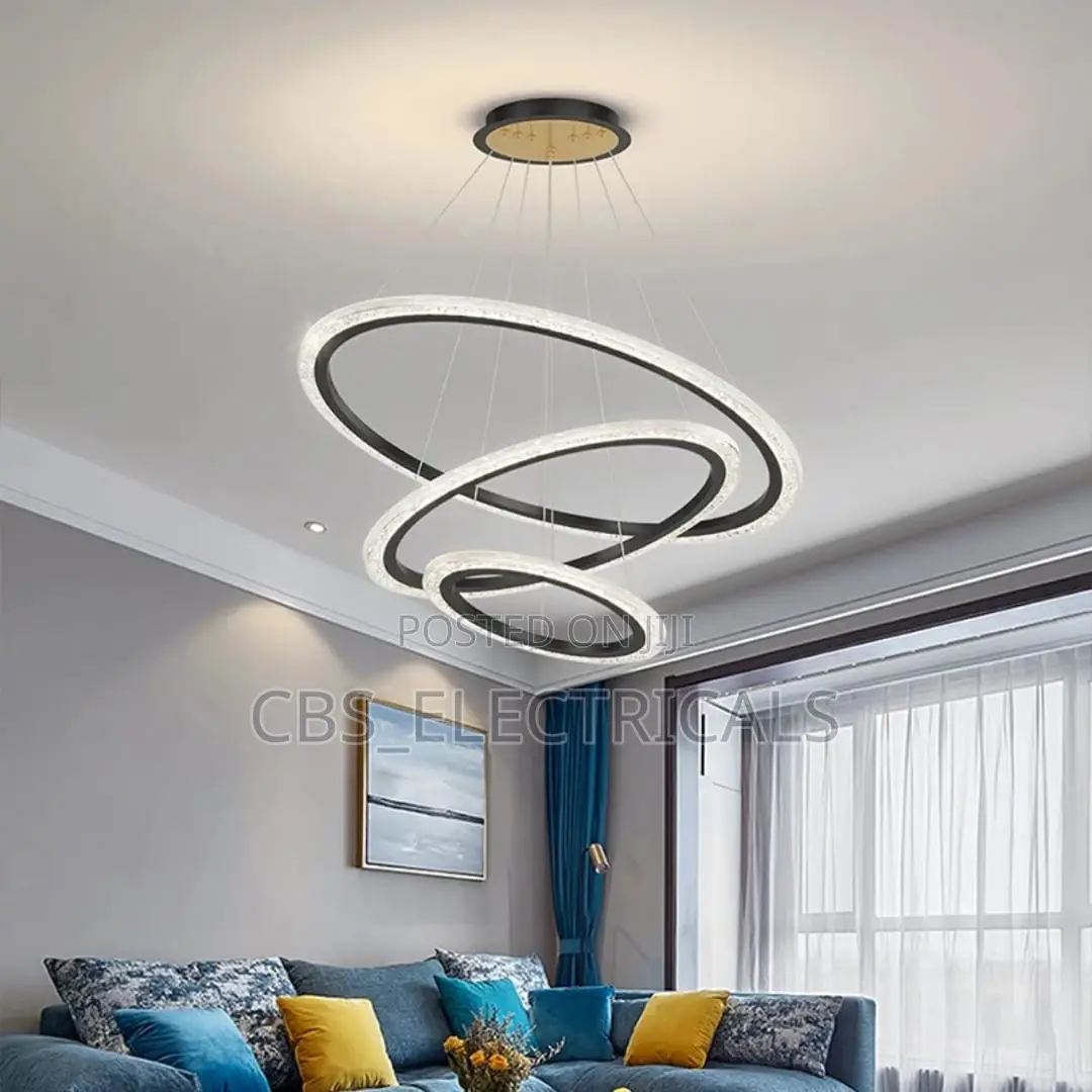 Tri Halo Drop Chandelier