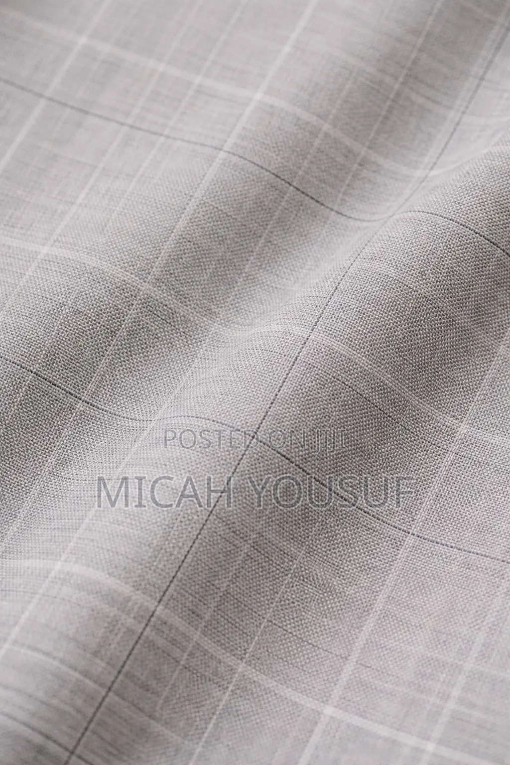 Men’S Light Grey Check Suit Slim Fit 2 Piece Wool Blend,