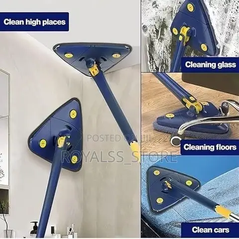 Extendable Triangle Self-Twist Mop 360 Rotating Floor and Wall Mop