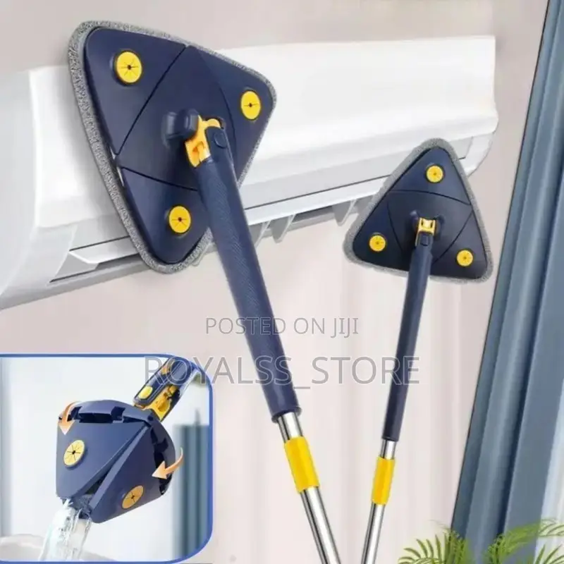 Extendable Triangle Self-Twist Mop 360 Rotating Floor and Wall Mop