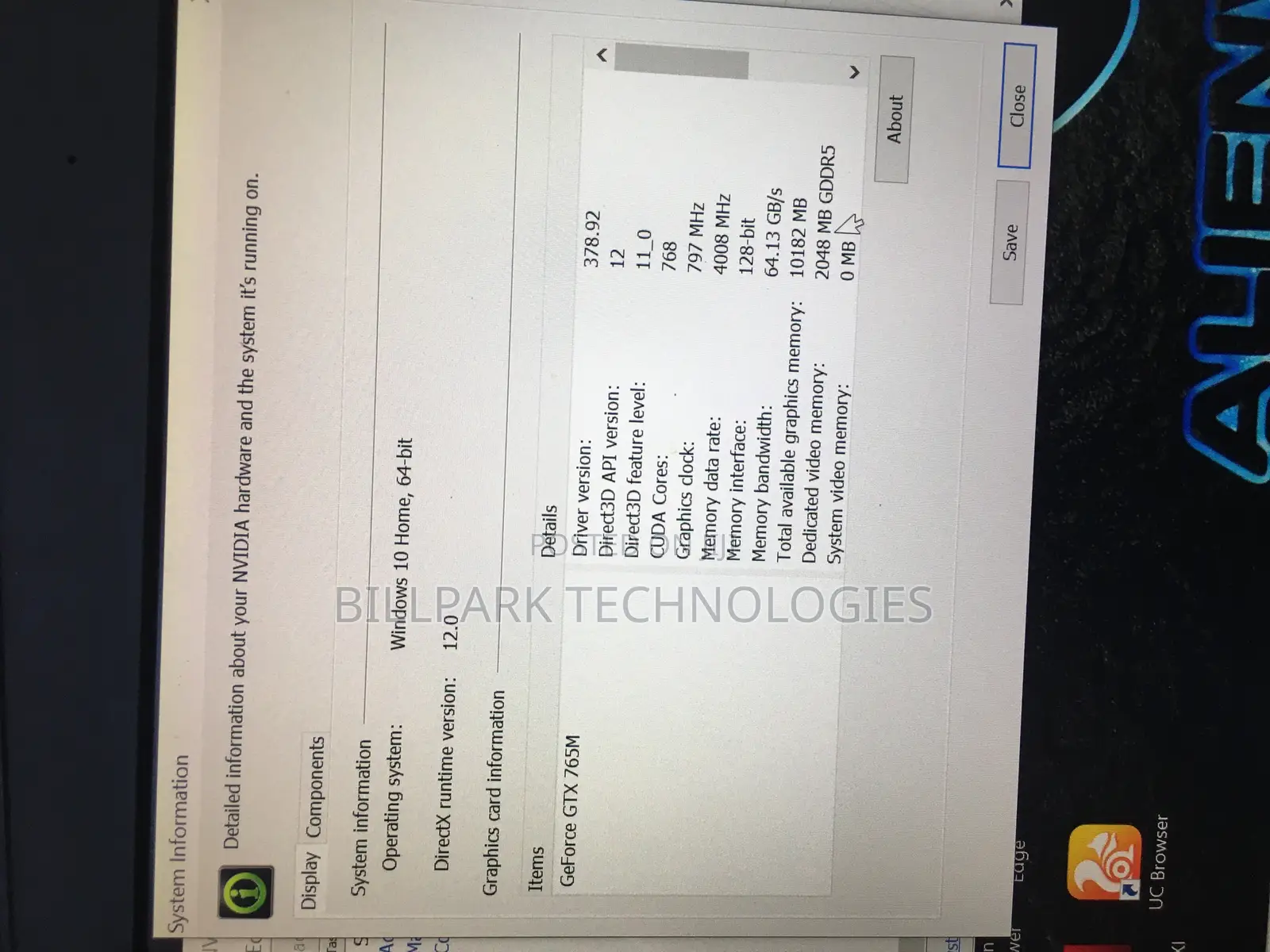 Laptop Alienware 15 16GB Intel Core i7 SSD 256GB