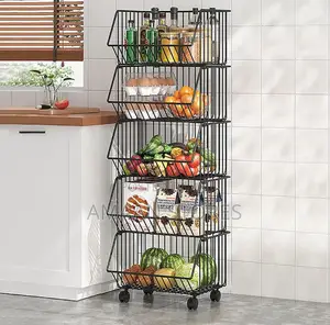 4-tier Kitchen Storage Rack With Wheels