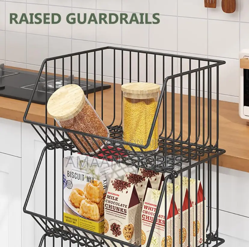 4-tier Kitchen Storage Rack With Wheels