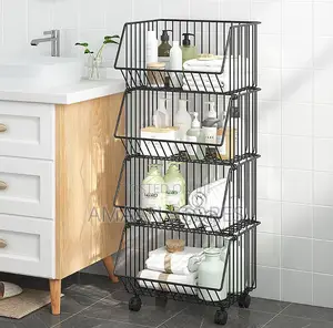4-tier Kitchen Storage Rack With Wheels