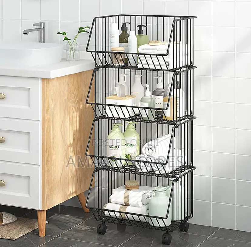 4-tier Kitchen Storage Rack With Wheels