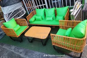 Rattan Chair Set Green
