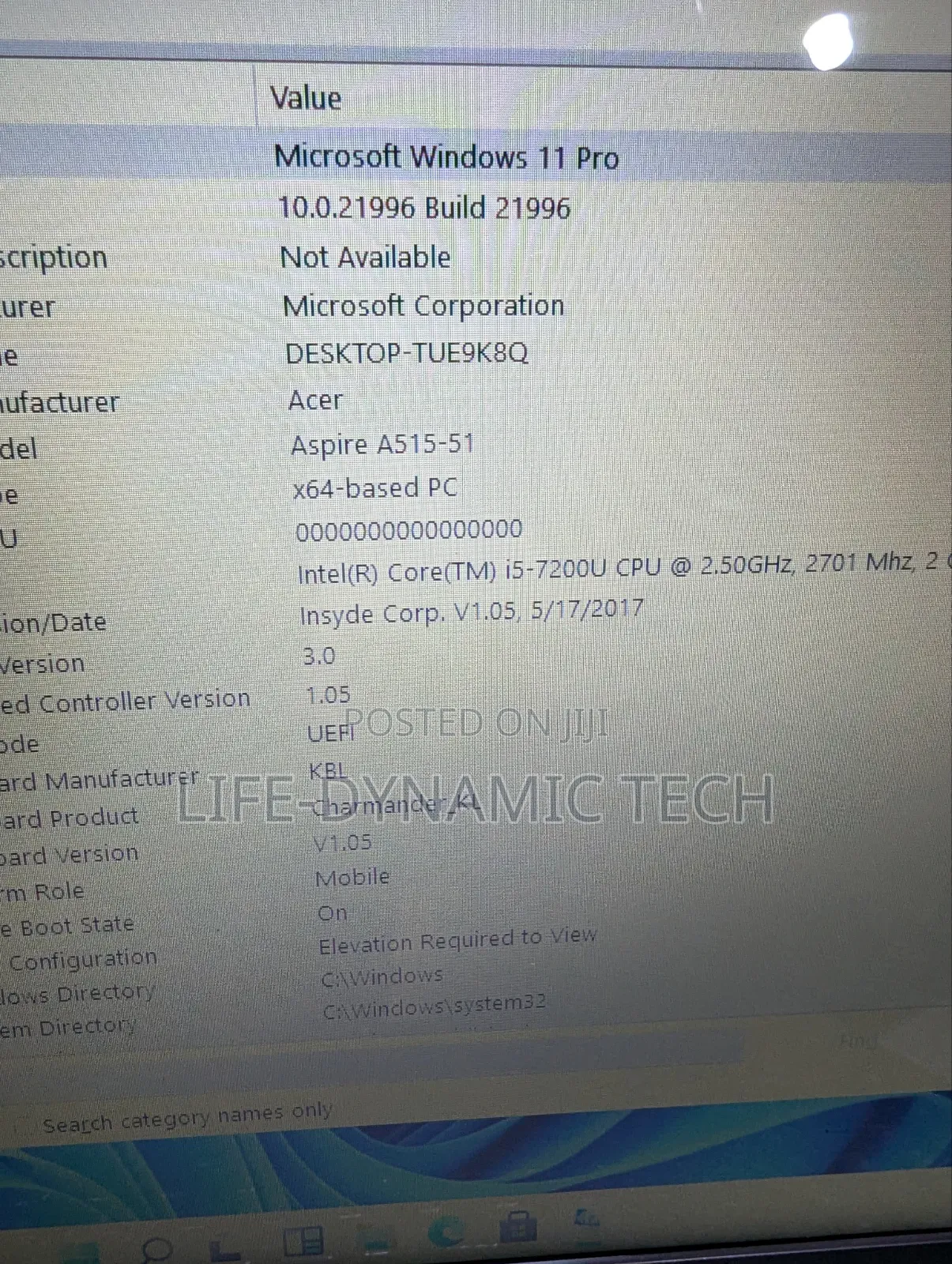 Laptop Acer Aspire A515 51 8GB Intel Core i5 SSD 128GB