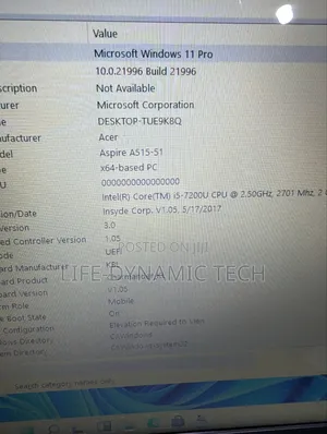 Laptop Acer Aspire A515 51 8GB Intel Core i5 SSD 128GB
