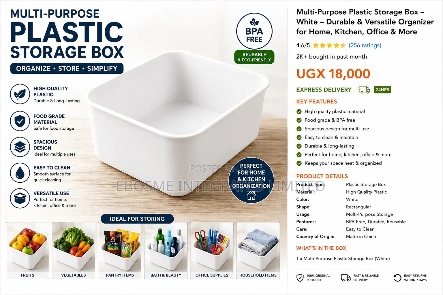 Multipurpose Plastic Storage Box