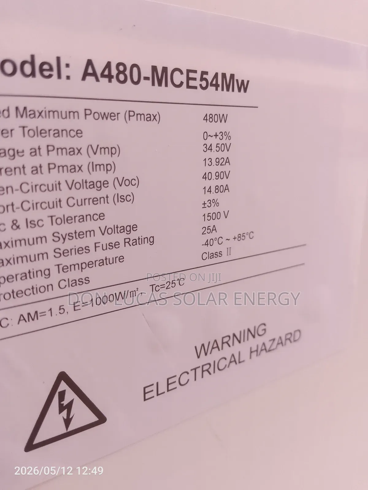 480watt Solar Panel Mono