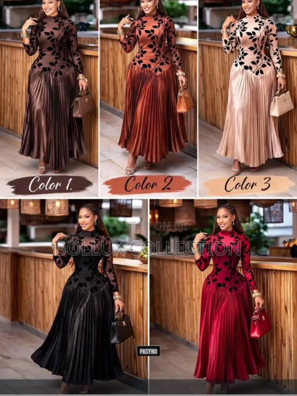 “Velvet Petals” Mesh Pleated Maxi