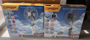 Qasa 18 Inches Curvy Vigor Rechargeable Fan With Remote and Panel