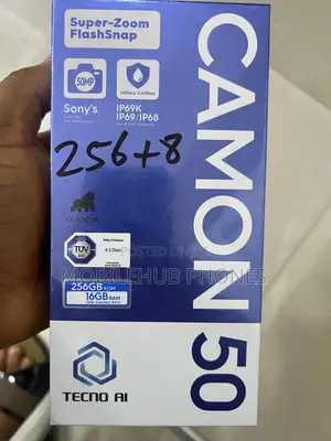 New Tecno Camon 50 256 GB Black
