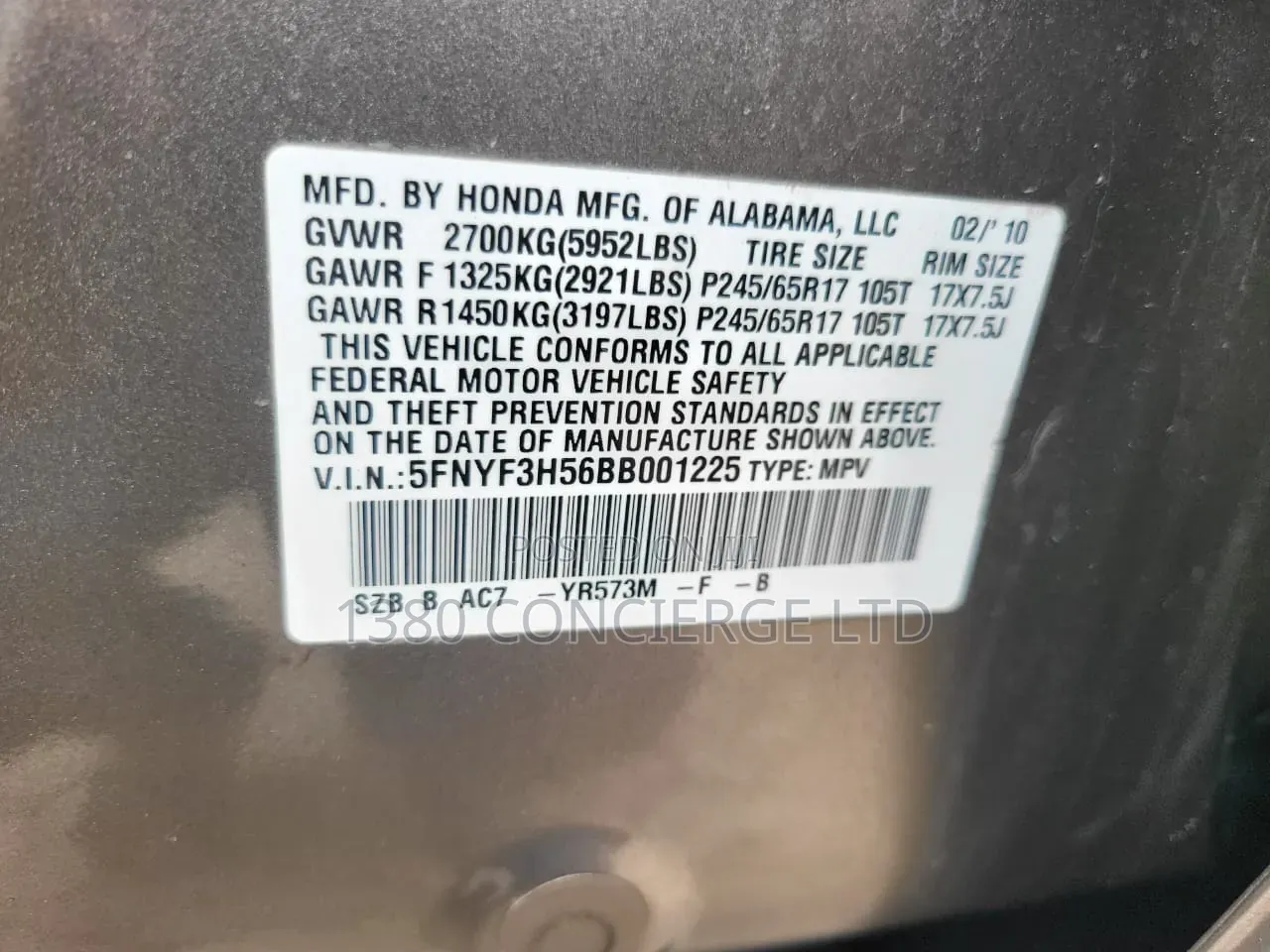 Honda Pilot 2010 Green