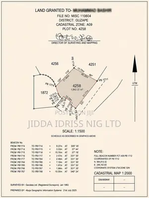 Prime Guzape Main Plot on Tarred Road – 1,842sqm