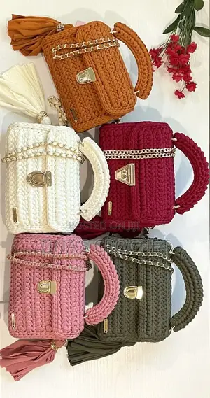 Crochet T-Shirt Yarn Bag , Available in Different Colors
