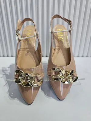 Slingback With Chain Detail- Nude