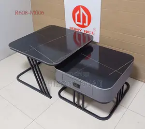 Black Mable- Center Table Set-modern Design With Lift-top And Drawer