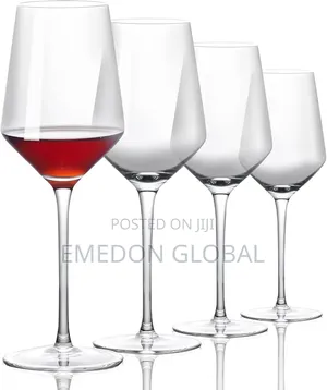 Hand-Blown Crystal Wine Glasses 6pcs