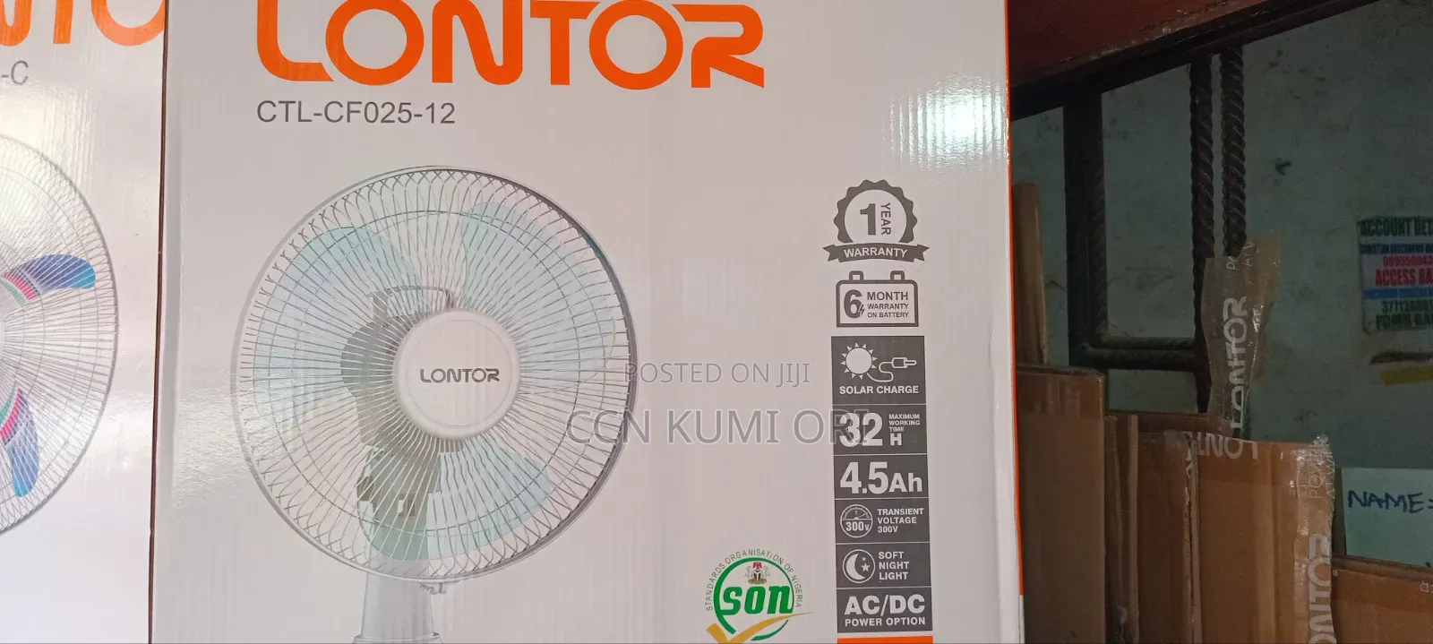 Lontor 12-Inch Rechargeable Table CTL-Cfo25-12 .