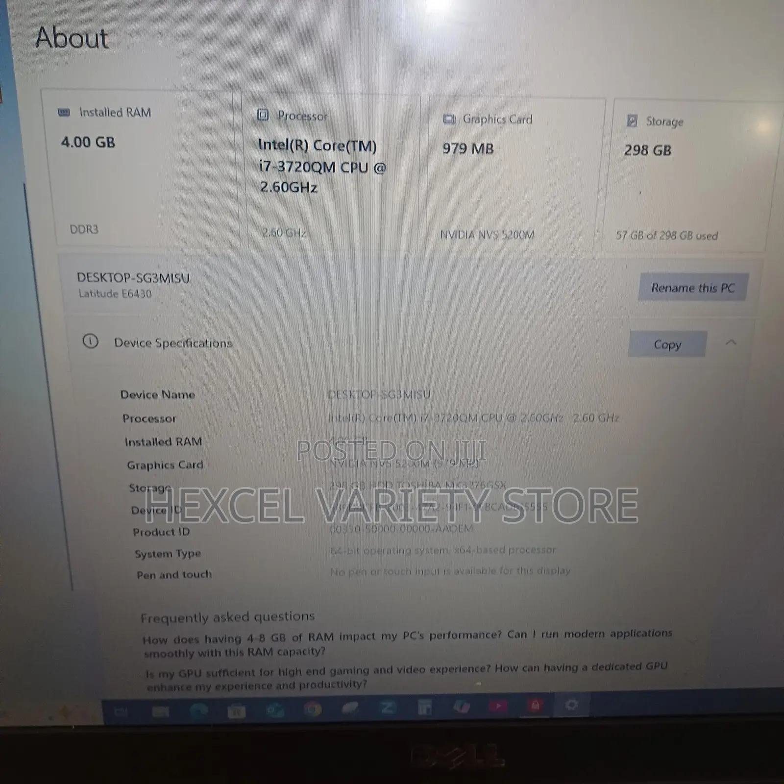 Laptop Dell Latitude E6430 4GB Intel Core i7 HDD 320GB