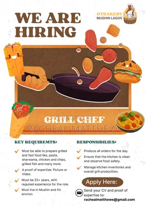 Grill/Pasta Chef in Mushin