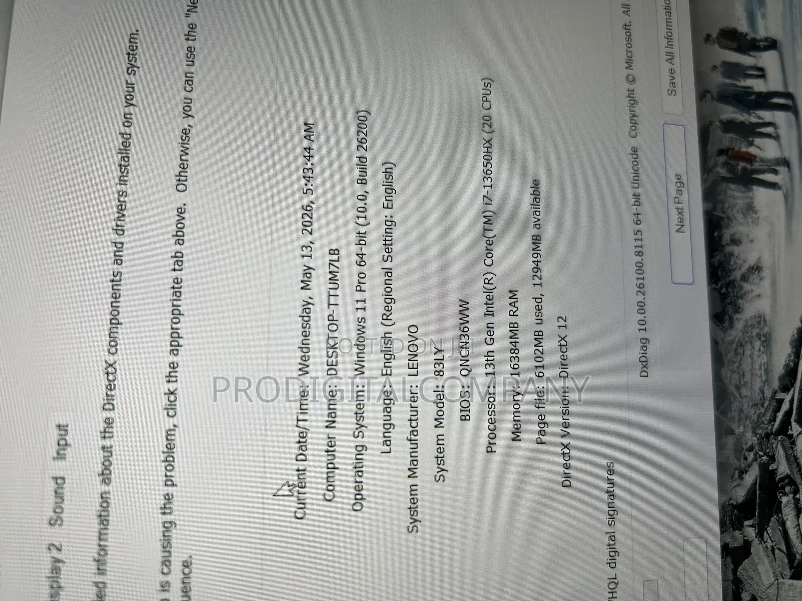 Laptop Lenovo Legion 5 16GB Intel Core i3 SSD 1T