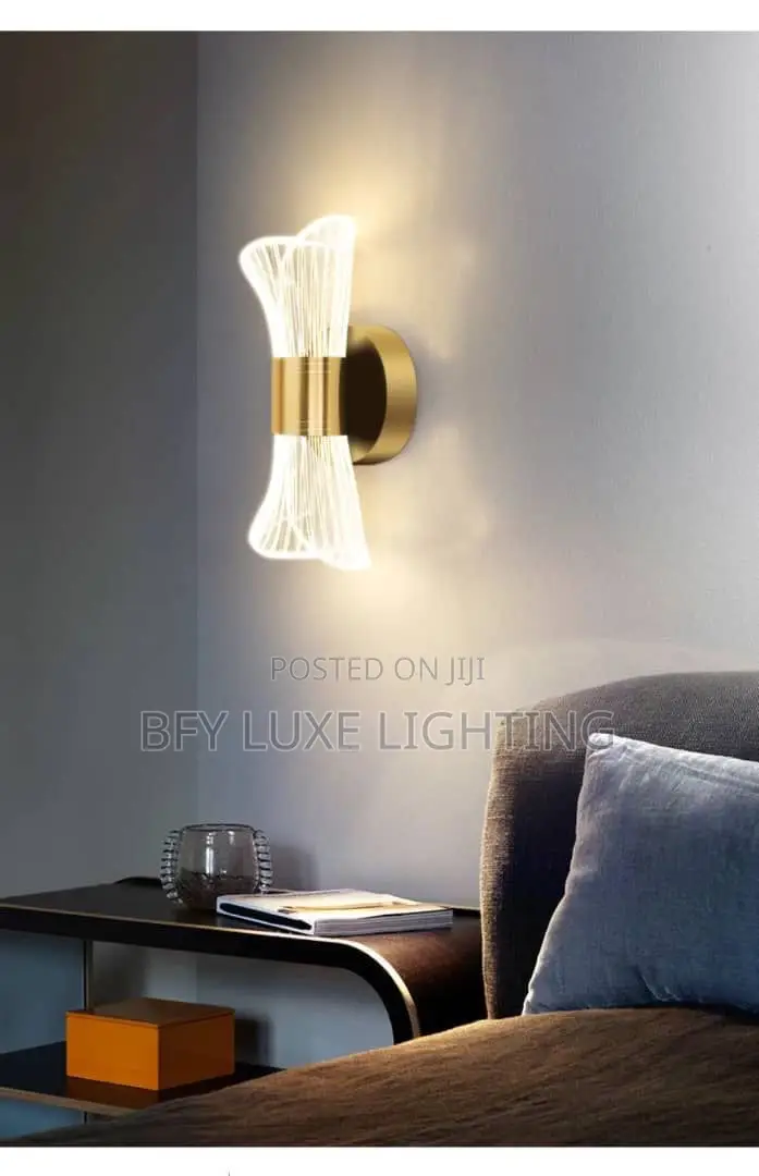 Premium Gold Hourglass Led Wall Bracket - Modern Interior Light