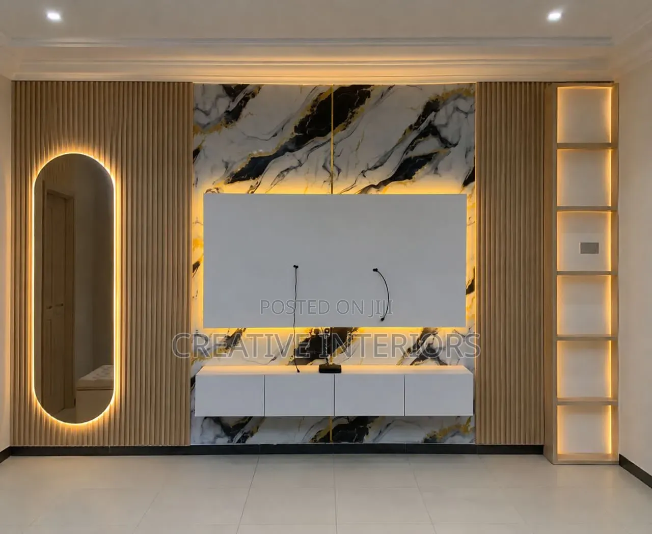 Luxury Tv Console With Mirror