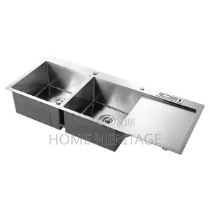 Double Bowl Single Tray Kitchen Sink – 120×50cm
