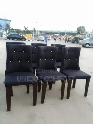 Brand New 6 Seaters Faux Marble Dinning Table With Sturdy Chairs