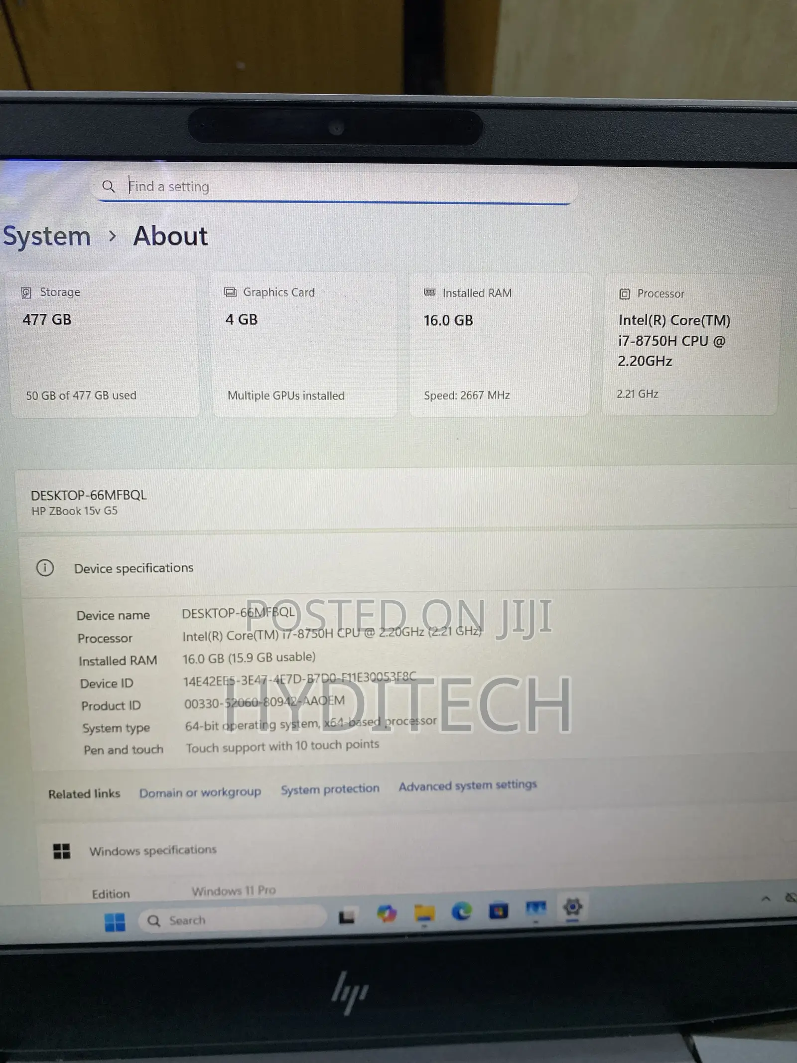 Laptop HP ZBook 15 16GB Intel Core i7 SSD 512GB