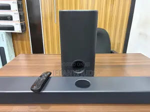 Lg S77s Soundbar and a Wireless Subwoofer.