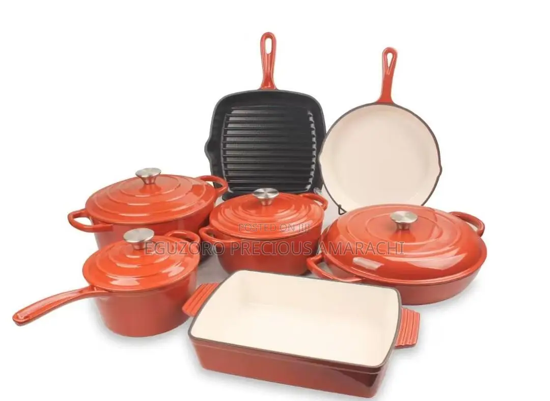 Enamel Coated Dutch Oven Cast Iron Pot Set